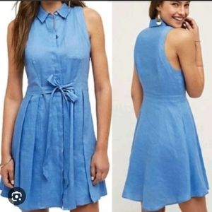 Anthropologie HD In Paris Printemps Linen A-Line Dress